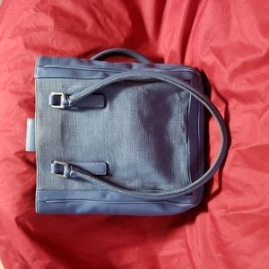 Vintage coach denim & leather tote